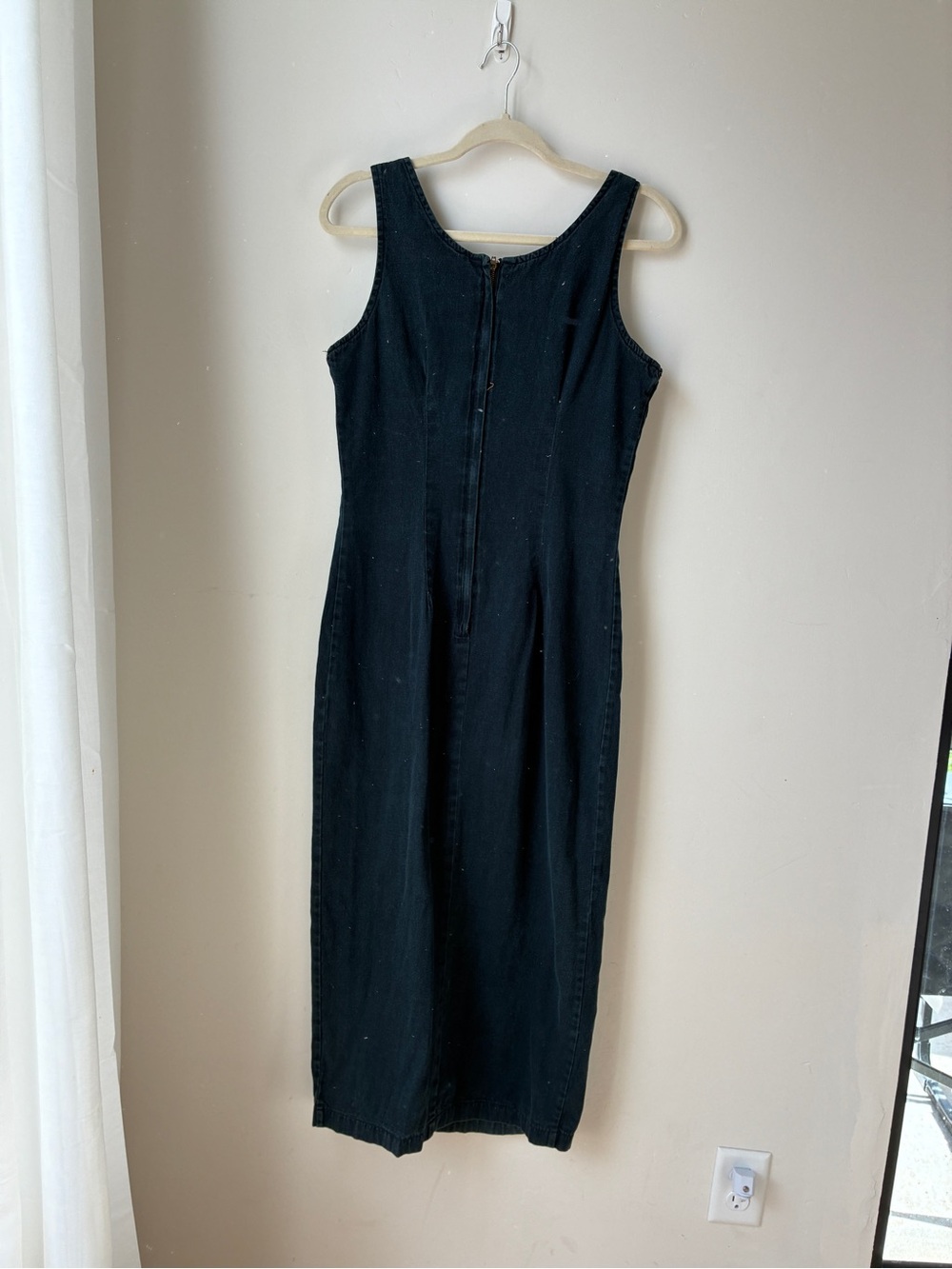 Vintage Black Button-Front Maxi Dress - Picture 4 of 4